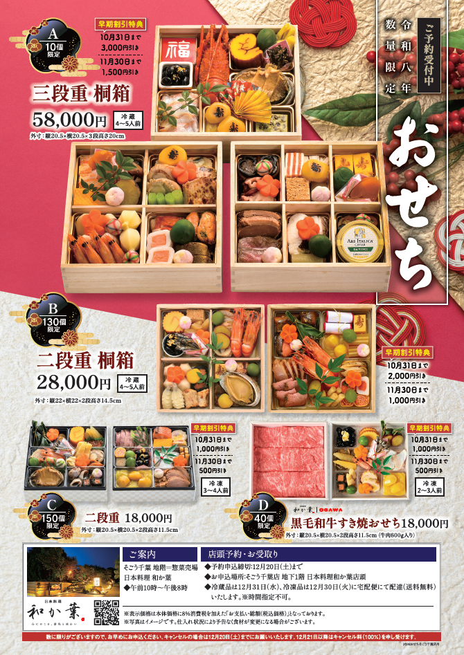 日本料理 和か葉のおせち